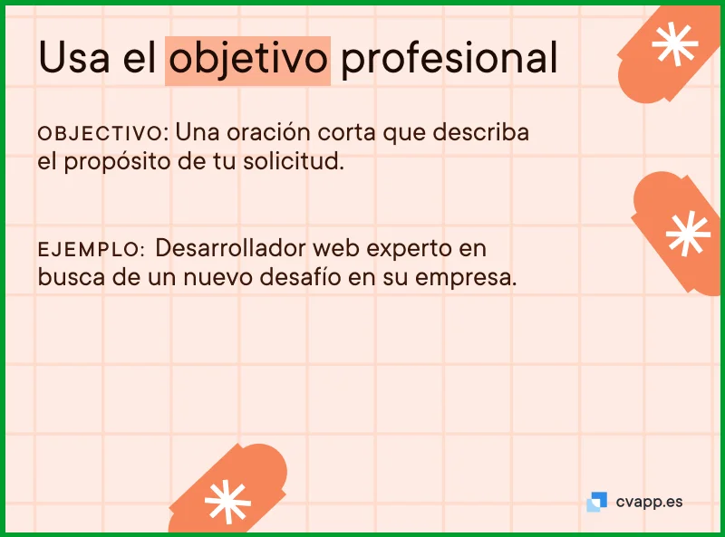 Redactar un objetivo profesional dirigido al puesto en México
